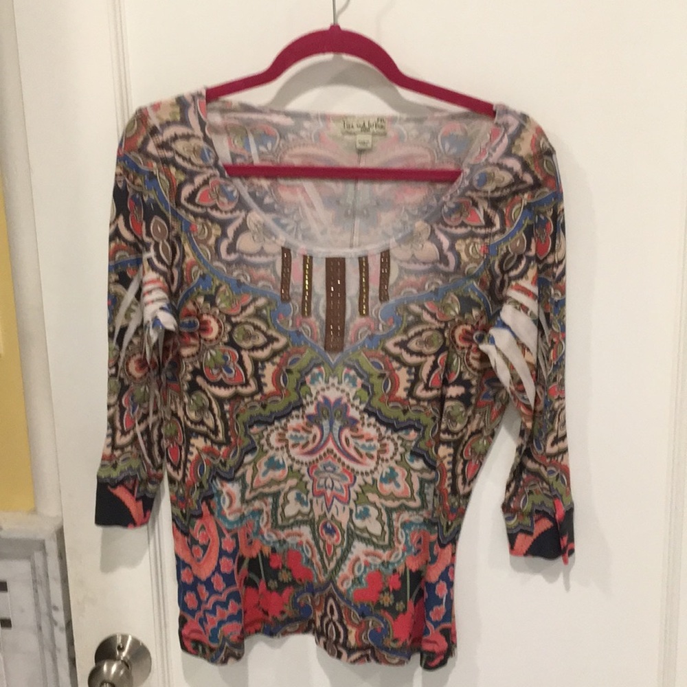 Multi color 3/4 sleeve